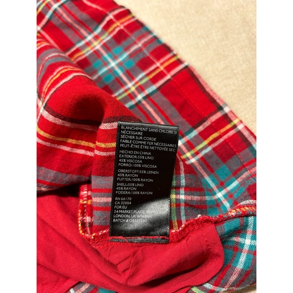 Urban Outfitters Dress Womens XS Red Plaid Sleeveless Mini Belted New - Picture 10 of 13